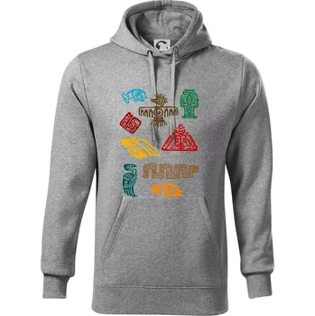 Pánská mikina Mayové - ikony příšery - Mikina pánská Cape s kapucí - XL ( Tmavě šedý melír )