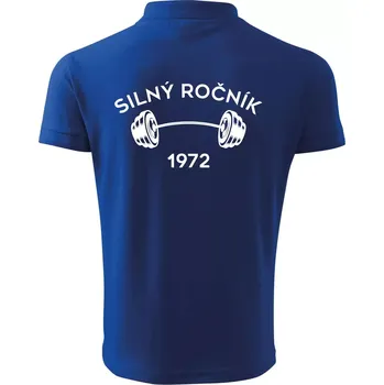 Pánská košile Silný ročník - Letopočet 1972 - Polokošile pánská Pique Polo 203 - 4XL ( Královská modrá )