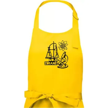 Kuchyňská zástěra Moje zbraně - chemie - Dámská zástěra na vaření - Univerzální velikost ( Žlutá )