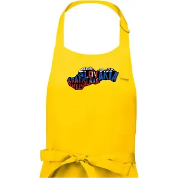 Kuchyňská zástěra Mapy - názvy měst - Slovensko - Dámská zástěra na vaření - Univerzální velikost ( Žlutá )