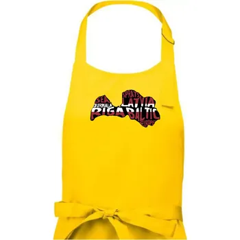 Kuchyňská zástěra Mapy - názvy měst - Lotyšsko - Dámská zástěra na vaření - Univerzální velikost ( Žlutá )