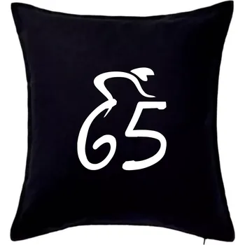 Polštář Cyklista slaví pětašedesátku (65) - Polštář 50x50 - 50x50 - Pouze potah ( Černá )