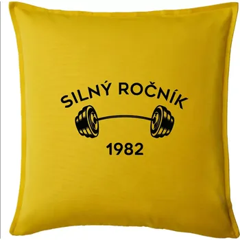 Polštář Silný ročník - Letopočet 1982 - Polštář 50x50 - 50x50 - Pouze potah ( Žlutá )
