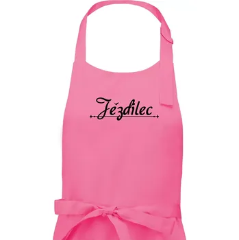 Kuchyňská zástěra Staročeština - Jezdilec - zcestovalý člověk - Pánská zástěra na vaření - Univerzální velikost ( Růžová )