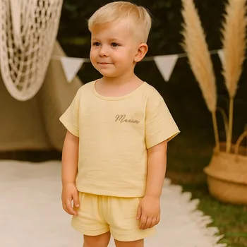 Kojenecké oblečení Mušelínový set pro chlapečka Barva: Žlutá, Velikost setu: 3-4r (vel. 104)