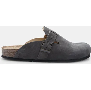 Pánské pantofle Baťa pánské semišové footbed pantofle šedé, vel. 44