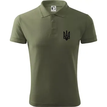 Pánská košile Ukrajina trojzubec prso - Polokošile pánská Pique Polo 203 - 3XL ( Khaki )