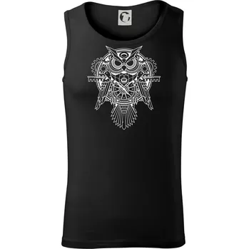 Pánské termoprádlo Steampunk sova černobílá - Tílko pánské Core - M ( Černá )