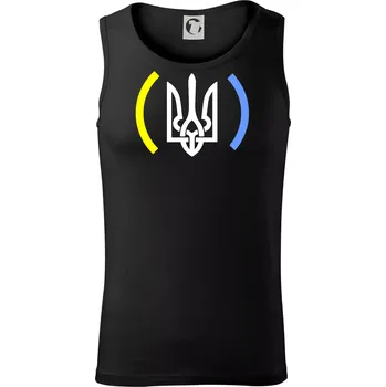 Ukrajina trojzubec s barvami - Tílko pánské Core - 2XL ( Černá )