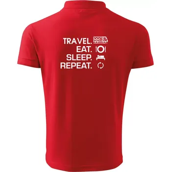 Pánská košile Eat sleep travel - Van - Polokošile pánská Pique Polo 203 - 4XL ( Červená )