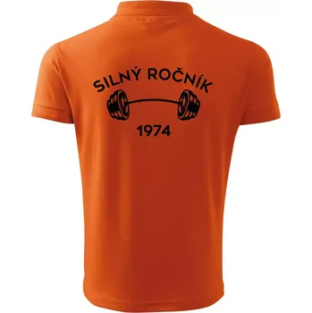 Pánská košile Silný ročník - Letopočet 1974 - Polokošile pánská Pique Polo 203 - XL ( Oranžová )