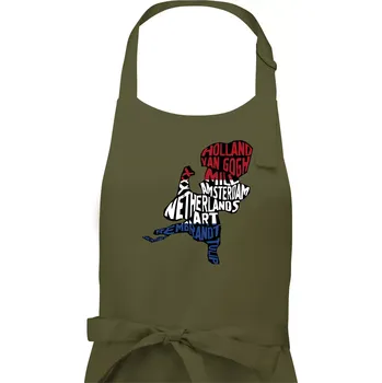 Kuchyňská zástěra Mapy - názvy měst - Nizozemí - Dámská zástěra na vaření - Univerzální velikost ( Khaki )