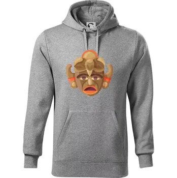 Pánská mikina Mayové maska černoch - Mikina pánská Cape s kapucí - 4XL ( Tmavě šedý melír )