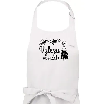 Kuchyňská zástěra Vylezu všude - hory - Pánská zástěra na vaření - Univerzální velikost ( Bílá )