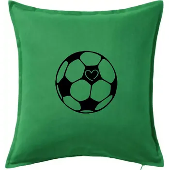 Polštář I love fotbal míč - Polštář 50x50 - 50x50 - Pouze potah ( Středně zelená )
