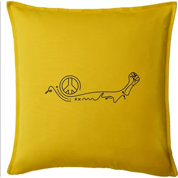 Polštář Pěst a symbol míru - Polštář 50x50 - 50x50 - Pouze potah ( Žlutá )