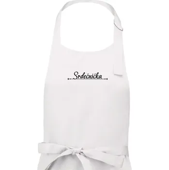 Kuchyňská zástěra Staročeština - Srdečnička - drahoušek - Dámská zástěra na vaření - Univerzální velikost ( Bílá )
