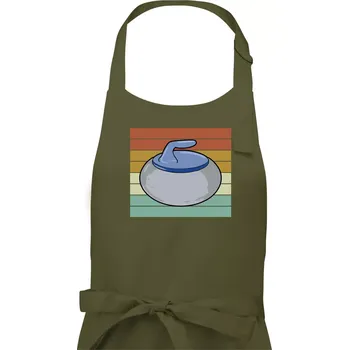 Kuchyňská zástěra Curling vintage - Pánská zástěra na vaření - Univerzální velikost ( Khaki )