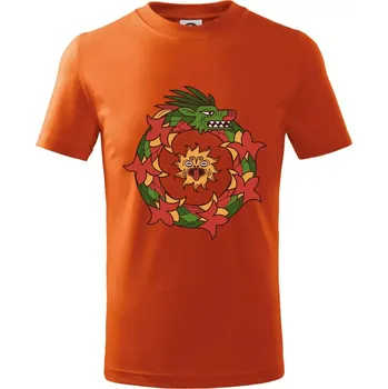 Chlapecké tričko Mayové - zvířata had v kruhu - Tričko dětské bavlněné - 98 cm / 2 roky ( Oranžová )