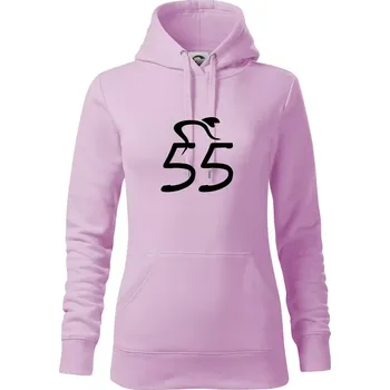 Dámská mikina Cyklista slaví pětapadesátku (55) - Mikina dámská Cape s kapucí - XS ( Orchid )