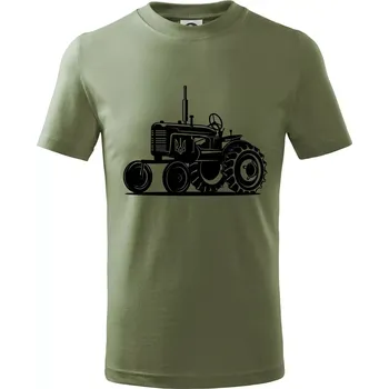 Traktor Ukrajinské armády - Tričko dětské bavlněné - 158 cm/12 let ( Khaki )