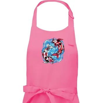 Kuchyňská zástěra Yin & Yang Koi kapr - červený - Pánská zástěra na vaření - Univerzální velikost ( Růžová )