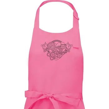 Kuchyňská zástěra Steampunk srdce kreslené - Pánská zástěra na vaření - Univerzální velikost ( Růžová )