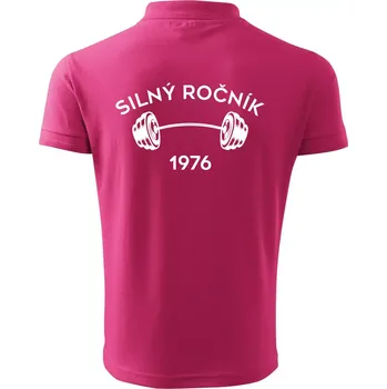 Pánská košile Silný ročník - Letopočet 1976 - Polokošile pánská Pique Polo 203 - 5XL ( Purpurová )
