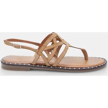 Dámské sandále Baťa letní dámské ploché sandály mezi prsty béžové, vel. 39