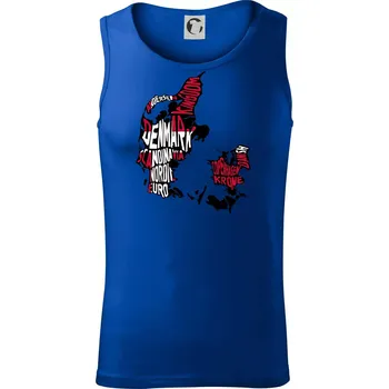 Mapy - názvy měst - Dánsko - Tílko pánské Core - 2XL ( Královská modrá )