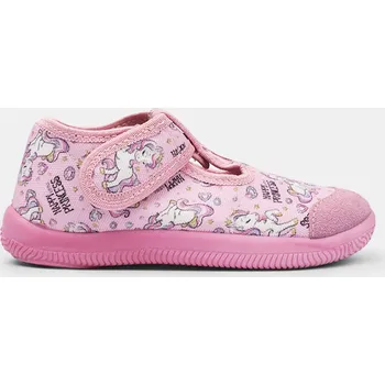 Dívčí obuv Baťa dívčí barefoot přezůvky s jednorožci růžové, vel. 27