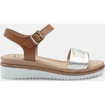 Dámské sandále Baťa kožené dámské sandále na klínku zlaté, vel. 36