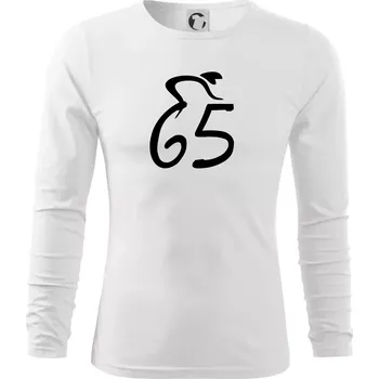 Pánské tričko Cyklista slaví pětašedesátku (65) - Triko s dlouhým rukávem FIT-T long sleeve - S ( Bílá )