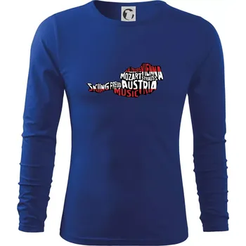 Pánské oblečení Mapy - názvy měst - Rakousko - Triko s dlouhým rukávem FIT-T long sleeve - M ( Královská modrá )