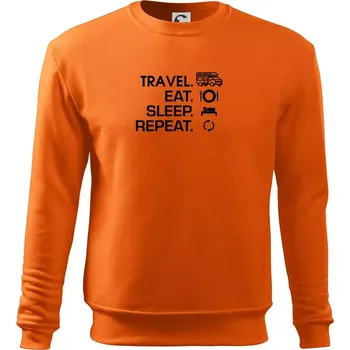 Pánská mikina Eat sleep travel - alkovna - Mikina Essential pánská - 2XL ( Oranžová )