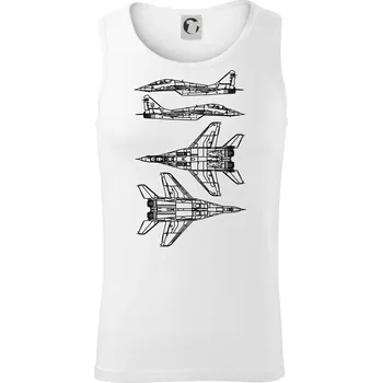 Mig 29 Fulcrum - obrys - Tílko pánské Core - XL ( Bílá )