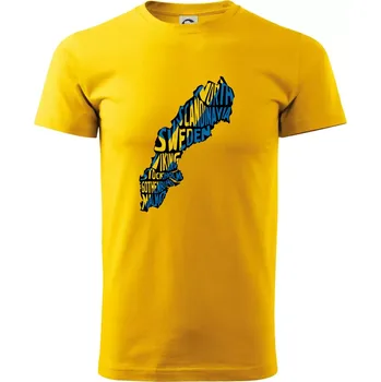 Pánské tričko Mapy - názvy měst - Švédsko - Triko extra velké (5-8XL) - 6XL ( Žlutá )