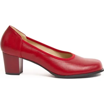 Dámské lodičky Červené bosolodičky De Plus F.163-X-5510 kožené široká špička - 43