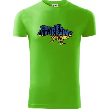 Pánské tričko Ukrajina - jména měst - Evropa - Viper FIT - Pánské zůžené tričko - 2XL ( Apple Green )
