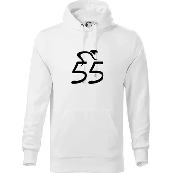 Pánské oblečení Cyklista slaví pětapadesátku (55) - Mikina pánská Cape s kapucí - XL ( Bílá )