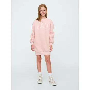 Dívčí šaty GAP Dívčí Dětské mikinové oversize sherpa šaty s logem GAP Růžová 160-164 (2574622)