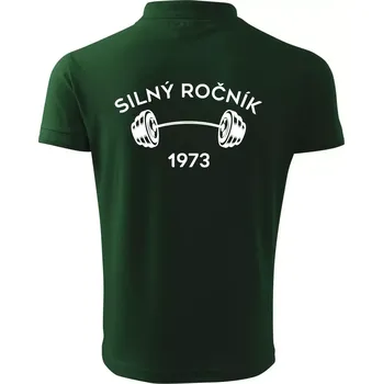 Pánská košile Silný ročník - Letopočet 1973 - Polokošile pánská Pique Polo 203 - XL ( Lahvově zelená )