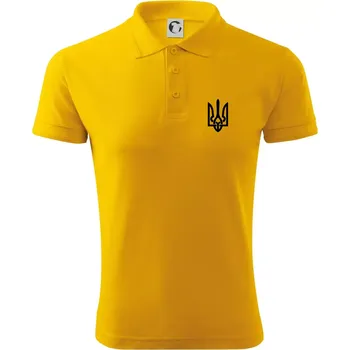 Pánská košile Ukrajina trojzubec prso - Polokošile pánská Pique Polo 203 - 3XL ( Žlutá )