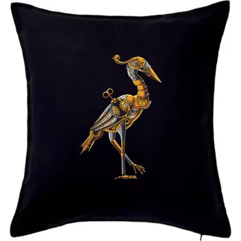 Polštář Steampunk čáp - Polštář 50x50 - 50x50 - Pouze potah ( Černá )
