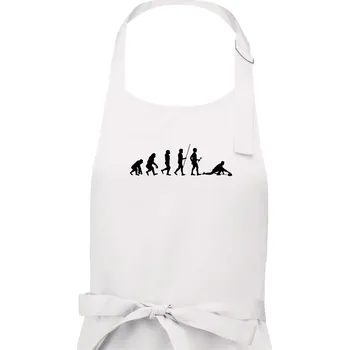 Kuchyňská zástěra Evoluce curling - Pánská zástěra na vaření - Univerzální velikost ( Bílá )