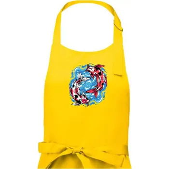 Kuchyňská zástěra Yin & Yang Koi kapr - červený - Dámská zástěra na vaření - Univerzální velikost ( Žlutá )
