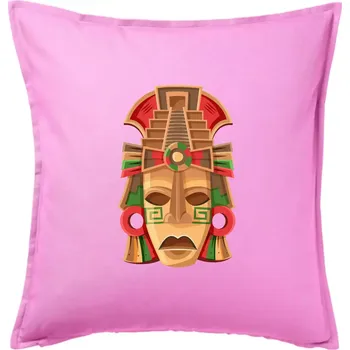 Polštář Mayové maska červené uši - Polštář 50x50 - 50x50 - Pouze potah ( Růžová )