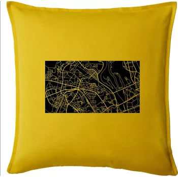 Polštář Kiev - mapa - Polštář 50x50 - 50x50 - Pouze potah ( Žlutá )