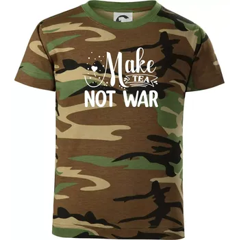 Chlapecké tričko Make tea not war - Dětské maskáčové triko - 134 cm/8 let ( Hnědý maskáč )