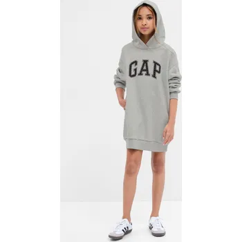 Dívčí oblečení GAP Dívčí Dětské mikinové šaty s logem Gap Šedá 116/122 (2318594)